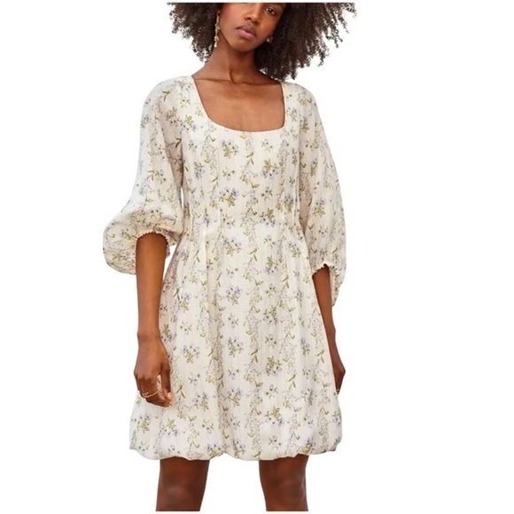 H&M x Brock Collection Floral Balloon Puff Sleeve Mini Dress Sundress Sun Size S - Picture 9 of 16